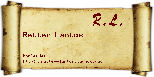 Retter Lantos névjegykártya